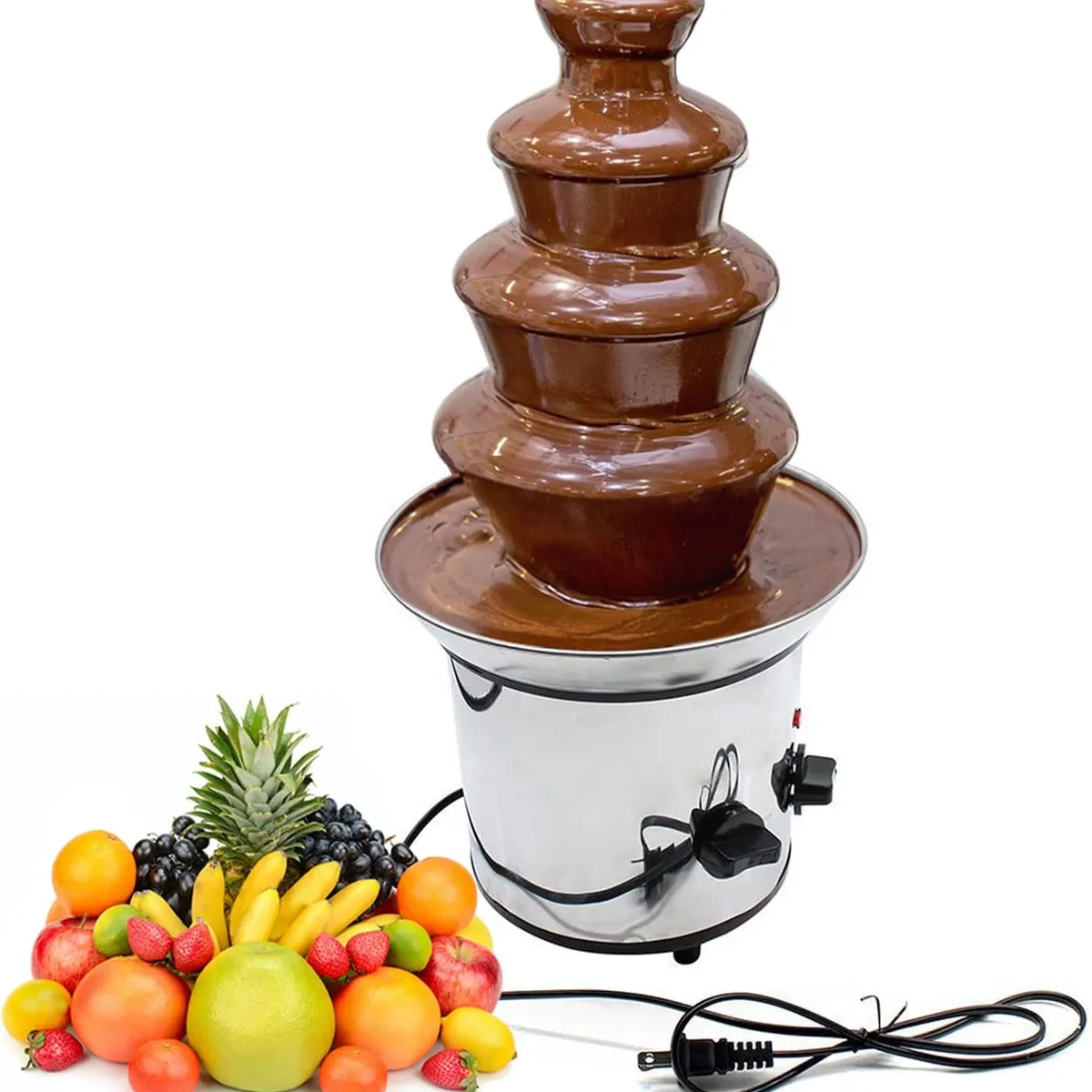 MOVI - CASCADA FUENTE DE CHOCOLATE FONDUE ACERO INOXIDABLE 4 NIVELES