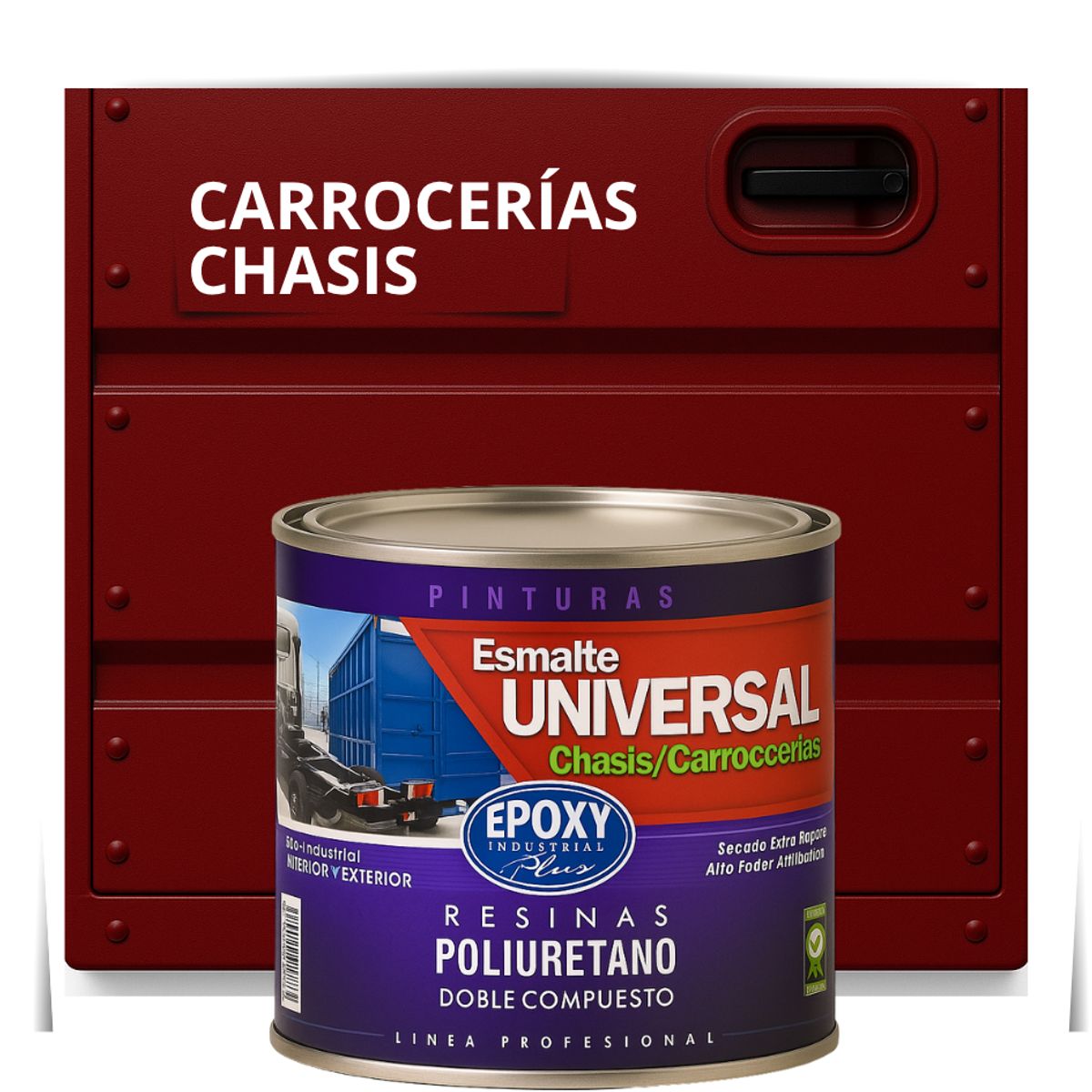 EPOXY - PINTURAS CARROCERIAS CHASIS - PU 2K - 2L ROJO RUBÍ