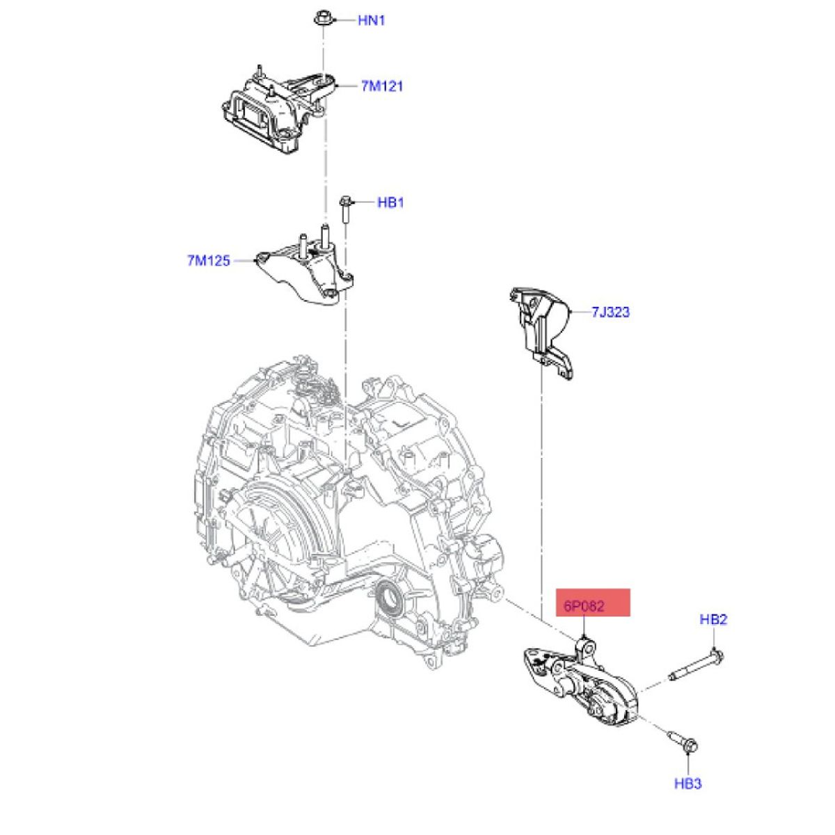 KUANGYE - Soporte Inferior Caja Compatible con Ford Ecosport 1.5 2016-2023