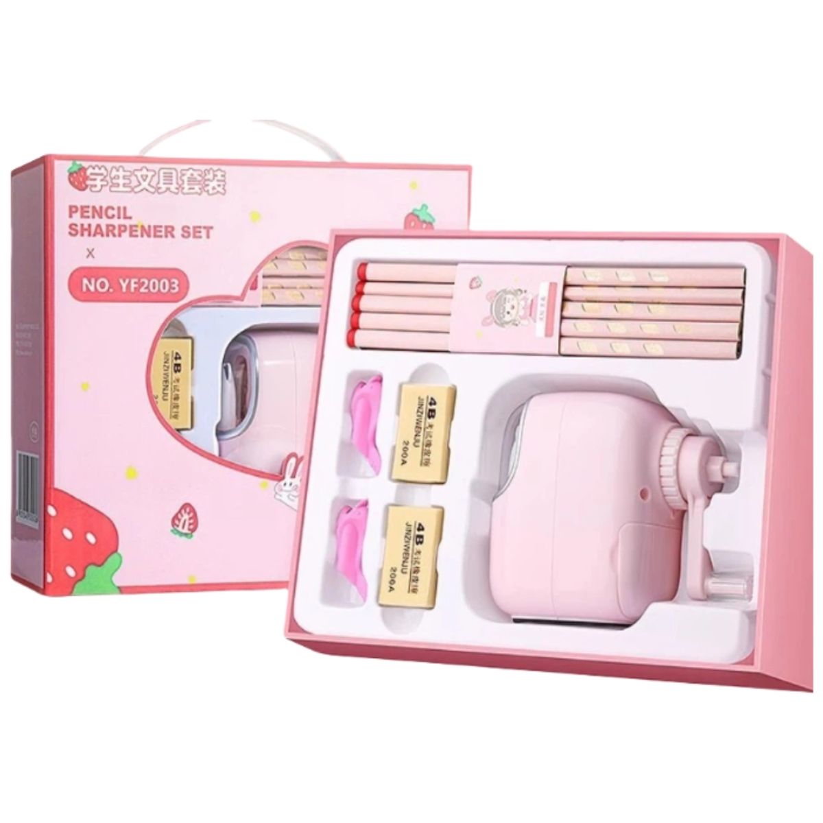 16 Pieza Juego De Lápices Con Manual Sacapunta De Escritorio Rosa, marca ANENG - Foto 2