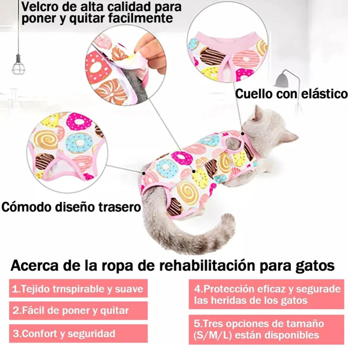 KINDA NICE - Chaleco Postoperatorio Para Mascotas - Suave Y Transpirable M