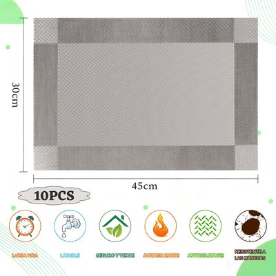 Imagen 2 del producto 10 Manteles Individuales de Mesa para Restaurante Hogar 30x45 cm