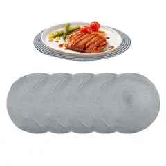 EINICIO - 5 Manteles Individuales de Mesa para Restaurante Hogar-Gris