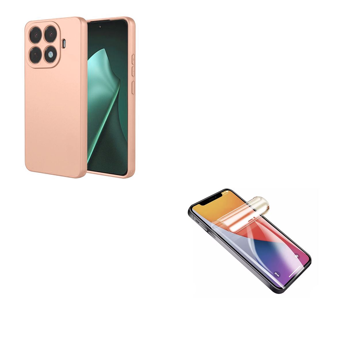 JOIGO - Carcasa Mica Clear Para Xiaomi 15T Pro Goma Rosado