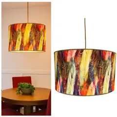 CAROLD STEVENS - Lámpara Colgante Tambor Plumas