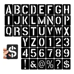 KUANGYE - Plantillas De Letras Símbolos Números 12x10 Cm Pack 42 Uds