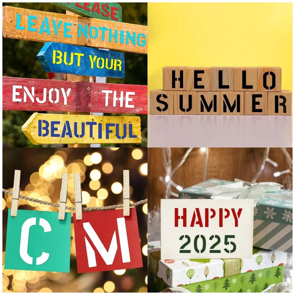 KUANGYE - Plantillas De Letras Símbolos Números 12x10 Cm Pack 42 Uds