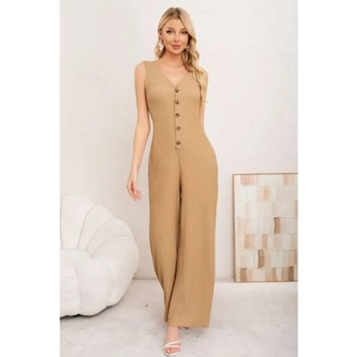 LIKE SHOP - Enterito Premium Largo Primavera Mujer Tela Texturizada Botones 3387