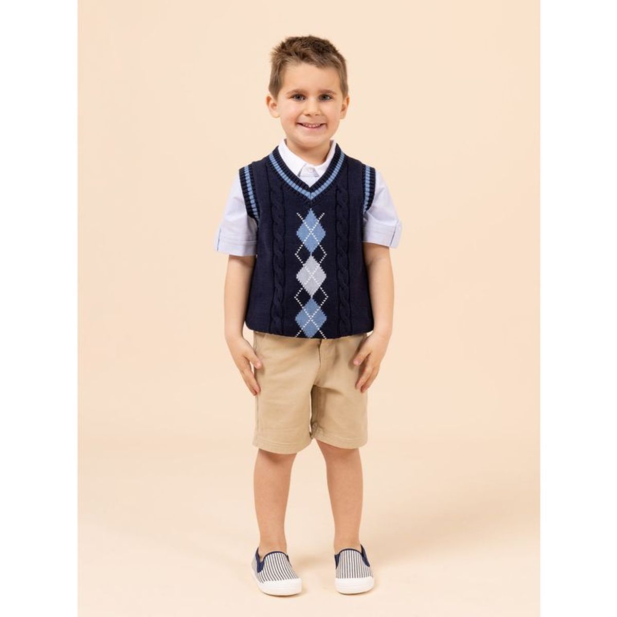 HUSH PUPPIES - Short Niño Clasico Beige HUSH PUPPIES
