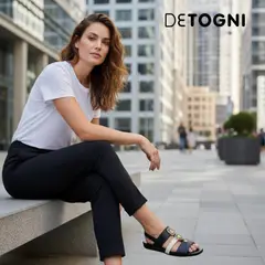 DETOGNI - Sandalia Mujer Negro Aida