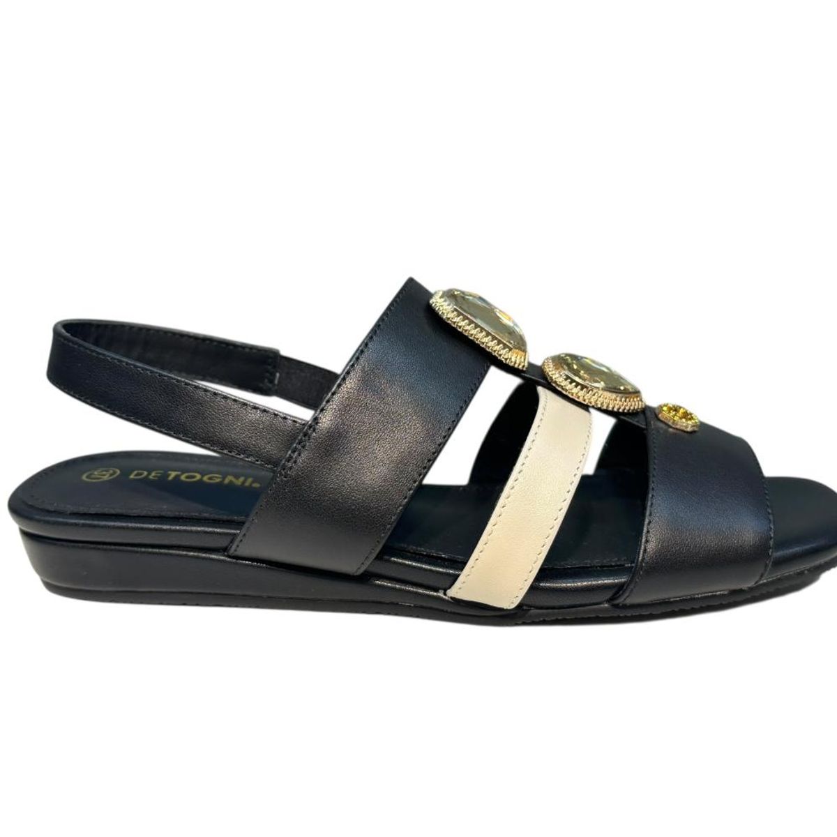 DETOGNI - Sandalia Mujer  Negro  Aida Detogni