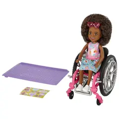 BARBIE - Toy Chelsea Doll & Wheelchair w Ramp & Accessories