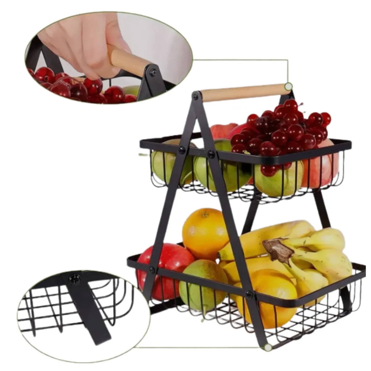 GENERICO - Cesta Organizadora de Frutas y Verduras Multiuso