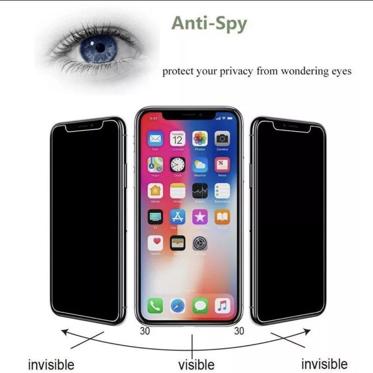 TECNOPALACE - Lámina Vidrio Antiespía Para iPhone 11 / XR