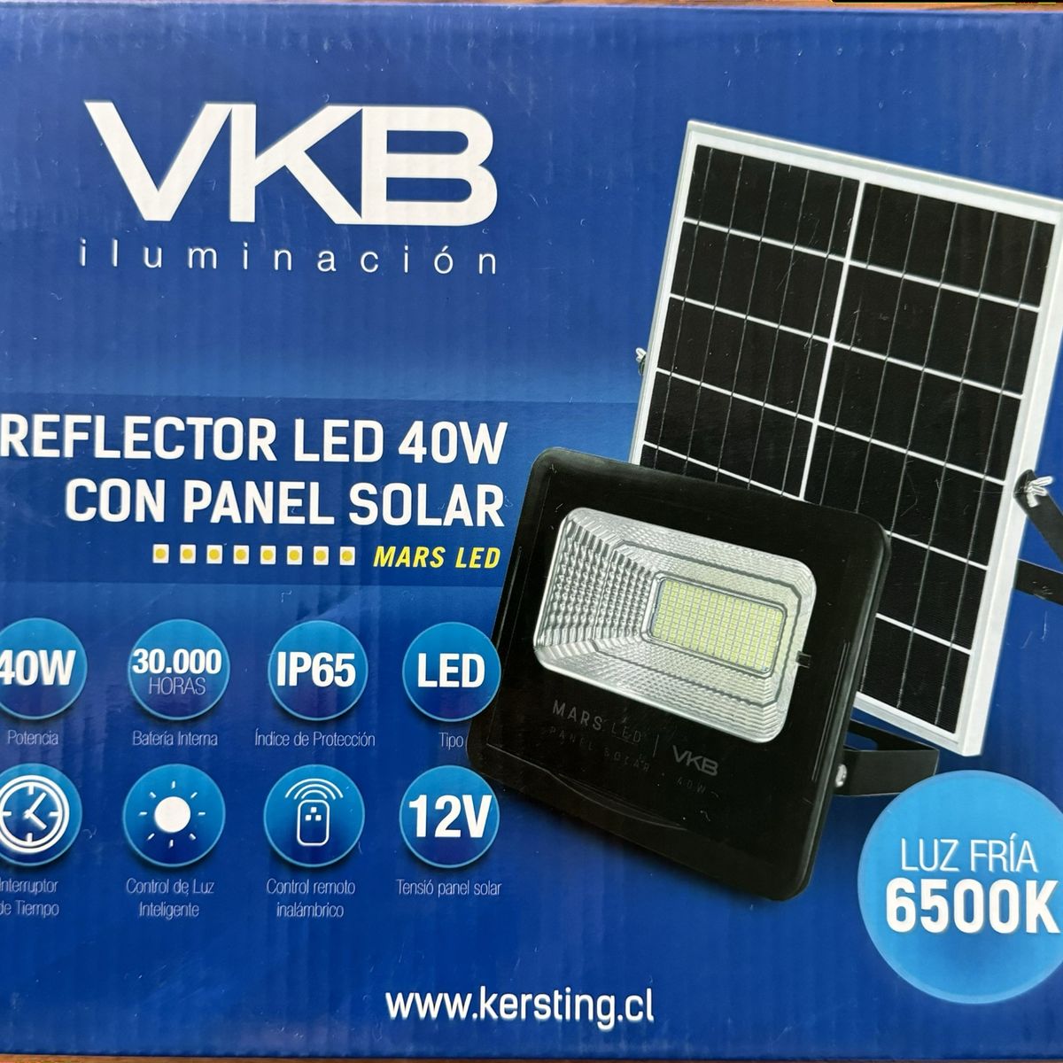 VKB - foco proyector reflector led 40w exterior con panel solar
