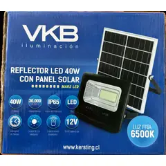 VKB - Foco proyector reflector led 40w exterior con panel solar