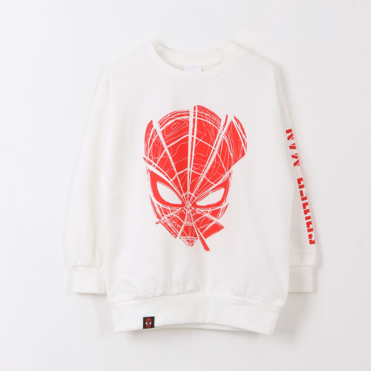 MARVEL - Poleron Cerrado Niño Blanco Cara Spiderman Marvel