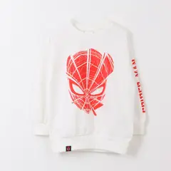MARVEL - Poleron Cerrado Niño Blanco Cara Spiderman