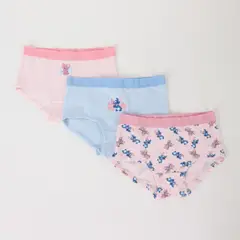 DISNEY - Tripack Calzón Niña Rosado Flores Lilo & Stitch