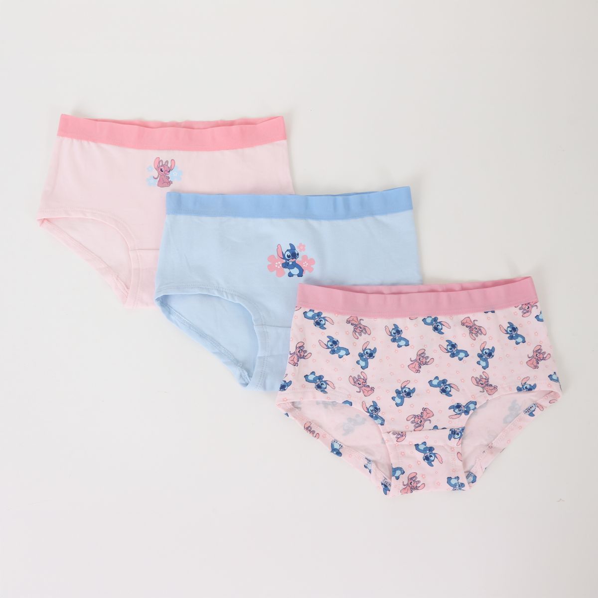 DISNEY - Tripack Calzón Niña Rosado Flores Lilo & Stitch Disney
