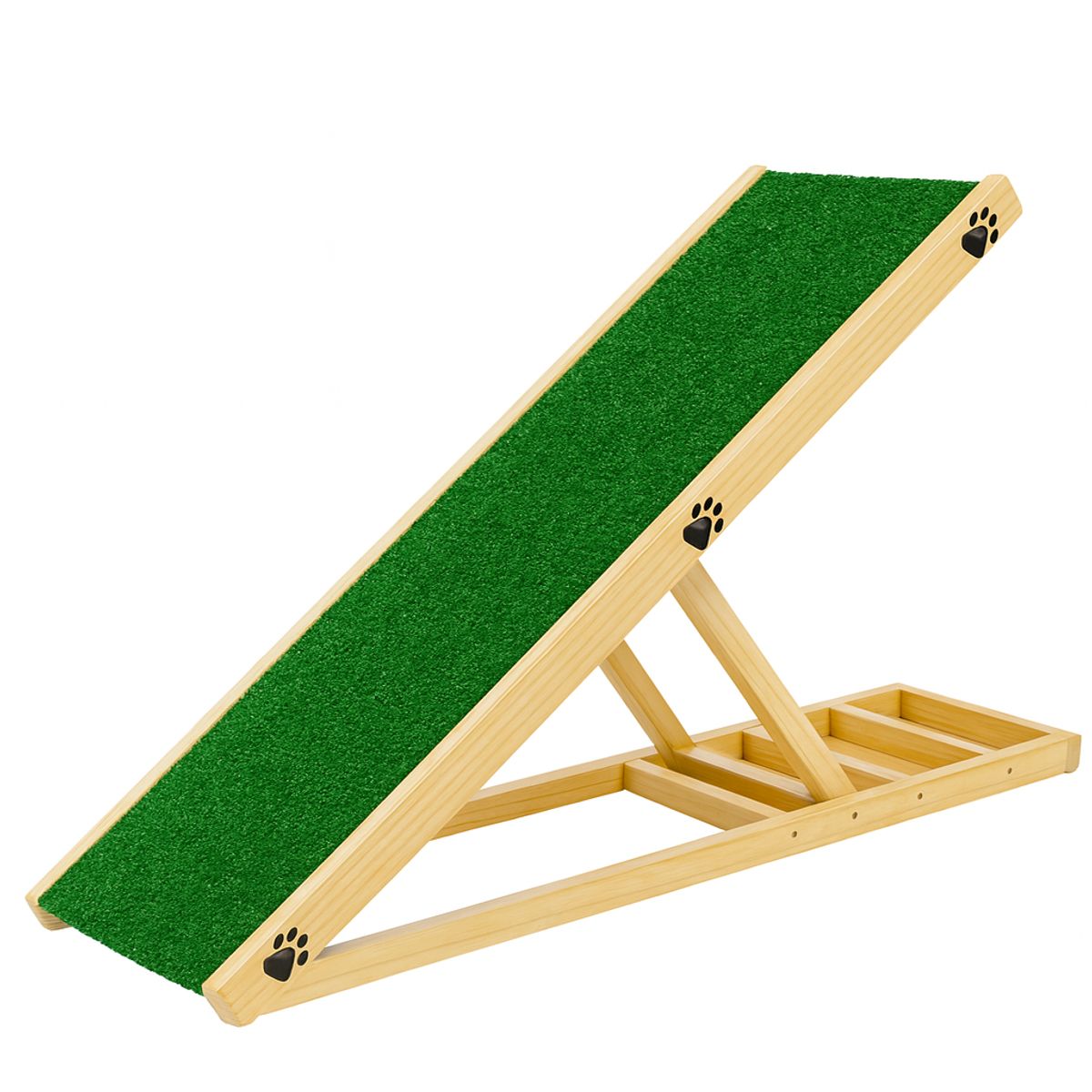 GENERICO - Rampas para perros de madera antideslizante Mugui  - altura regulable 3 niveles plegable - artesanal