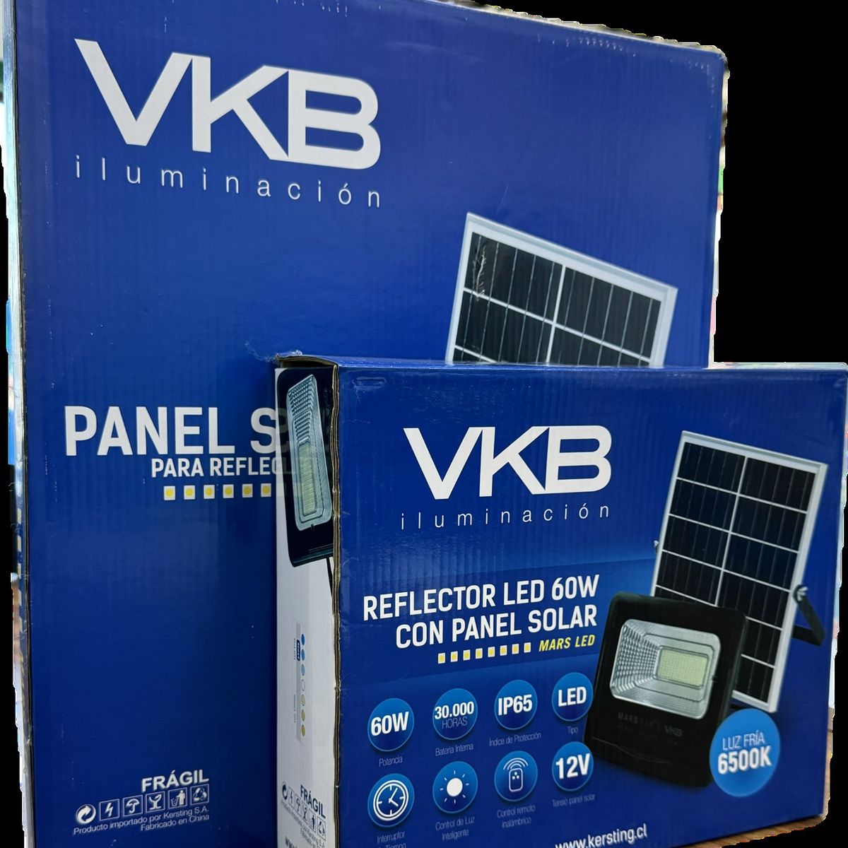 VKB - foco proyector reflector led 60w exterior con panel solar