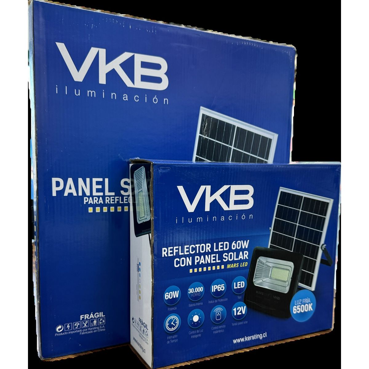 VKB - foco proyector reflector led 60w exterior con panel solar