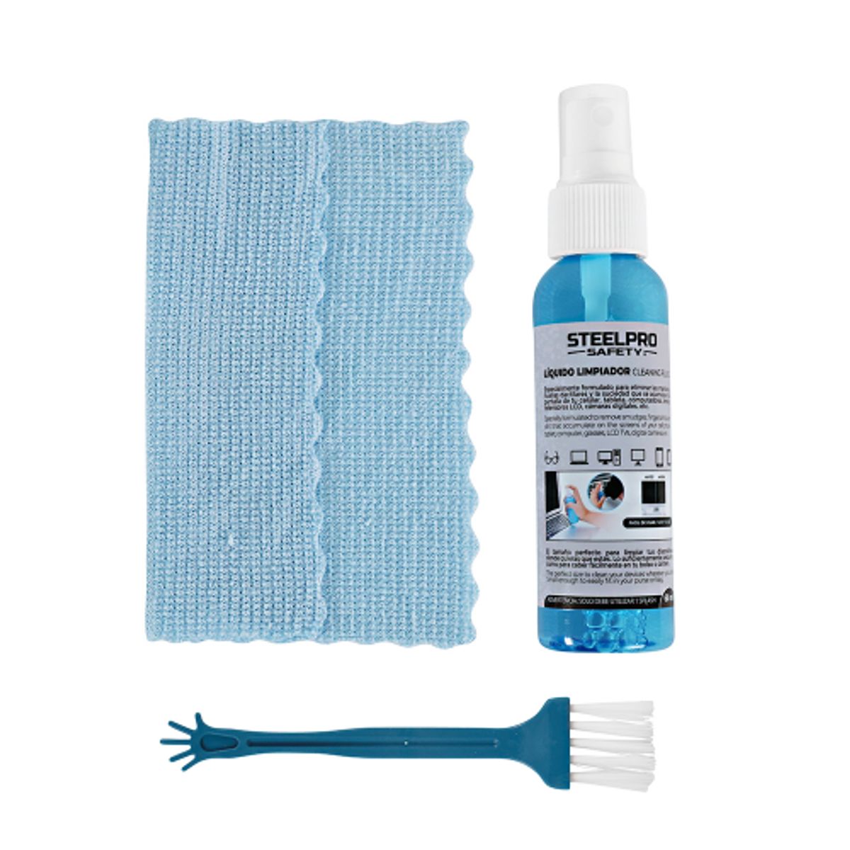 STEELPRO - KIT DE LIMPIEZA PARA LENTES Y PANTALLAS STEELPRO