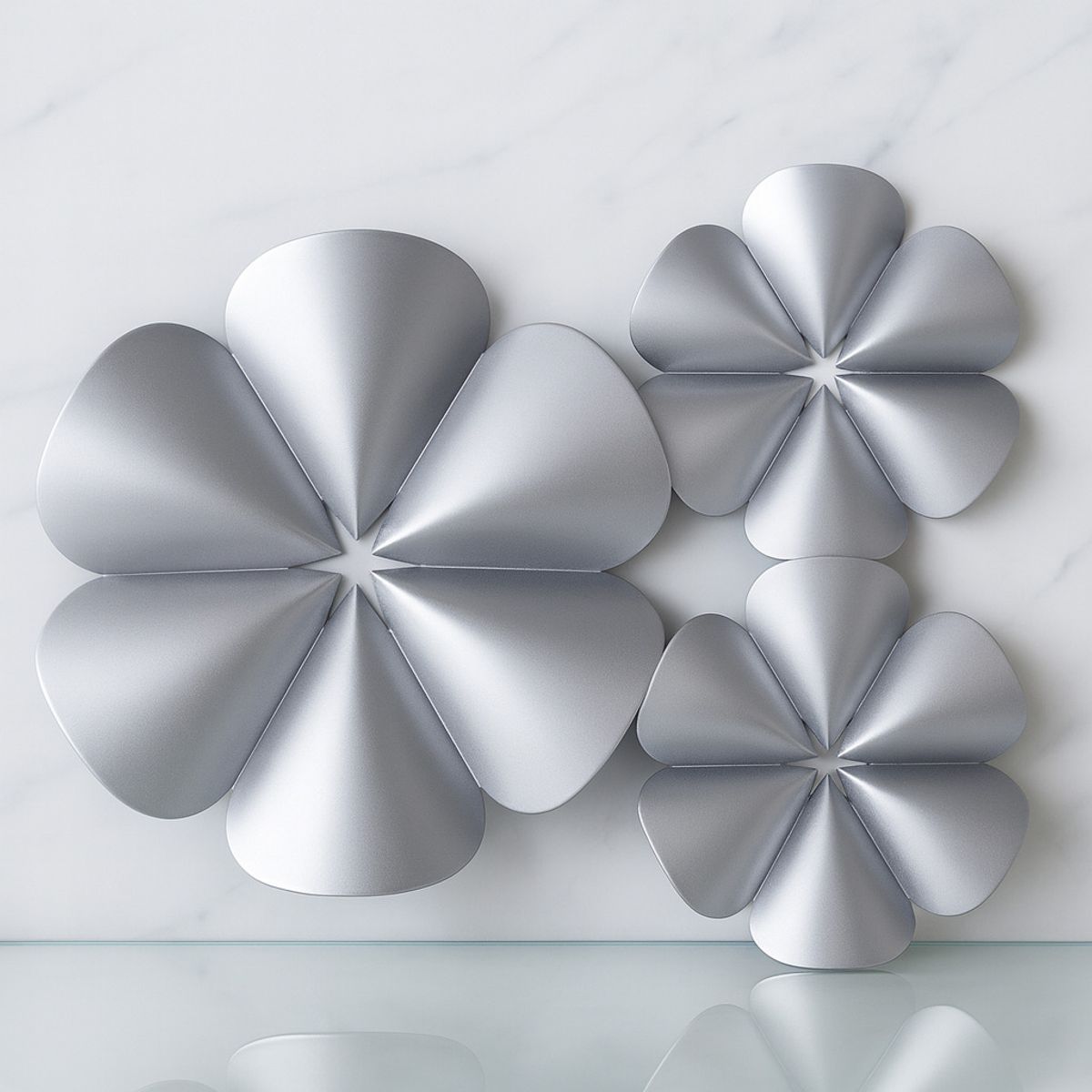 GENERICO - Set De Flores Decorativas De Metal Para Pared