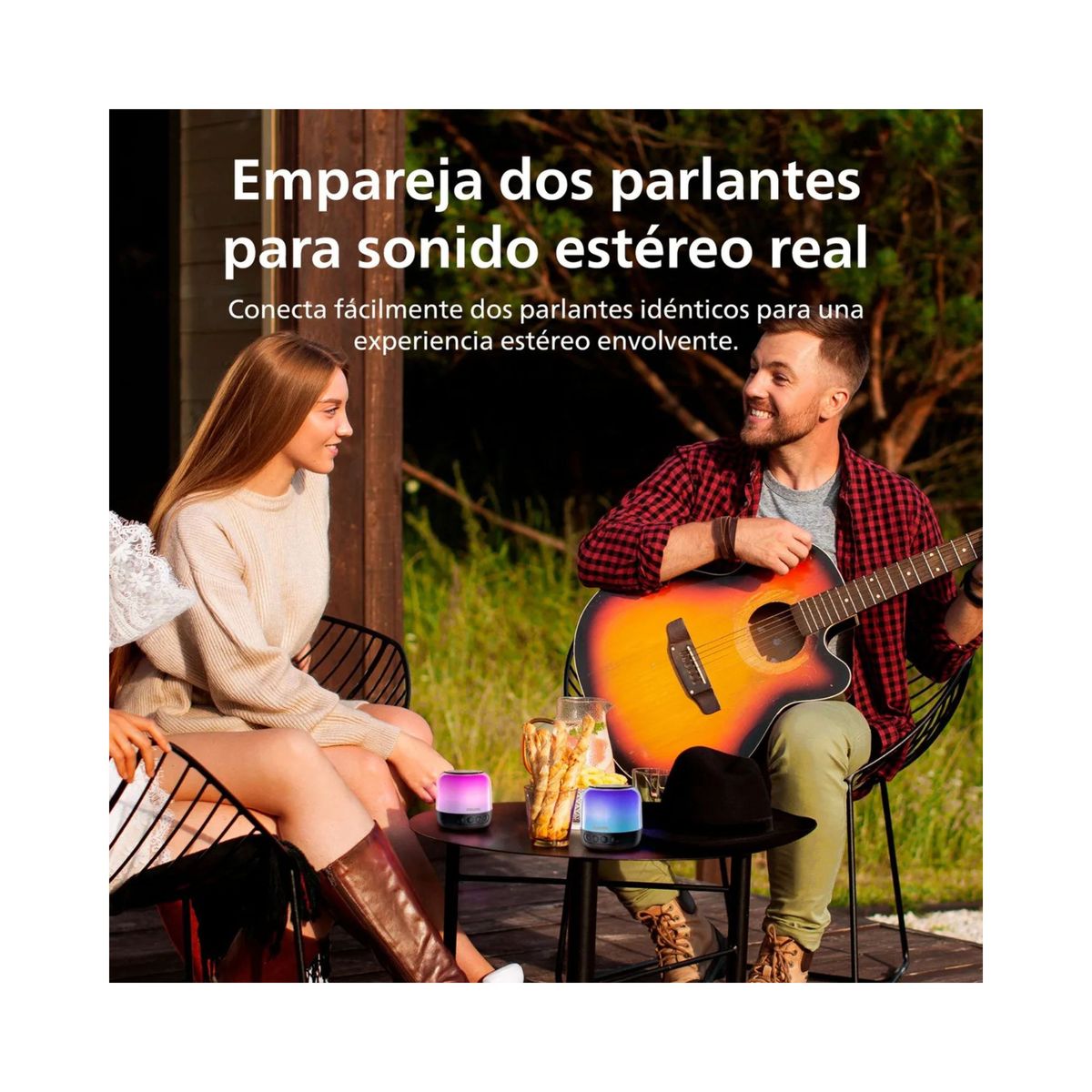 PHILIPS - Parlante Bluetooth Philips Negro Con Luces