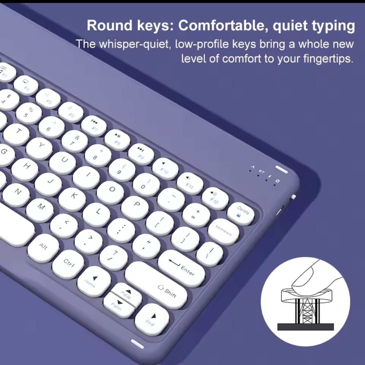 GENERICO - Teclado 2.0 10 " Bluetooth Para Tablet iPad letra Ñ - Morado Oscuro