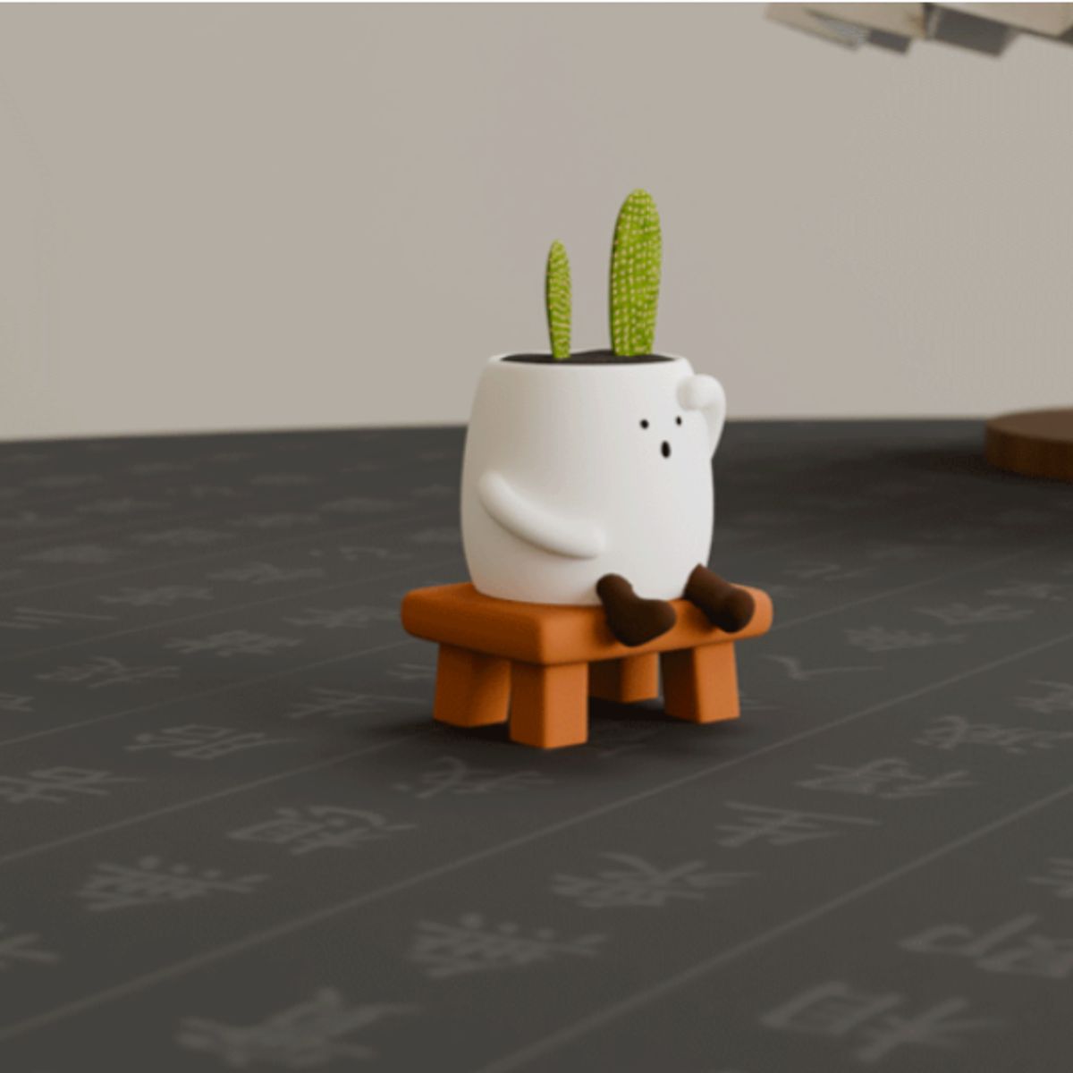 GENERICO - Adorable decoración de escritorio de pequeña maceta