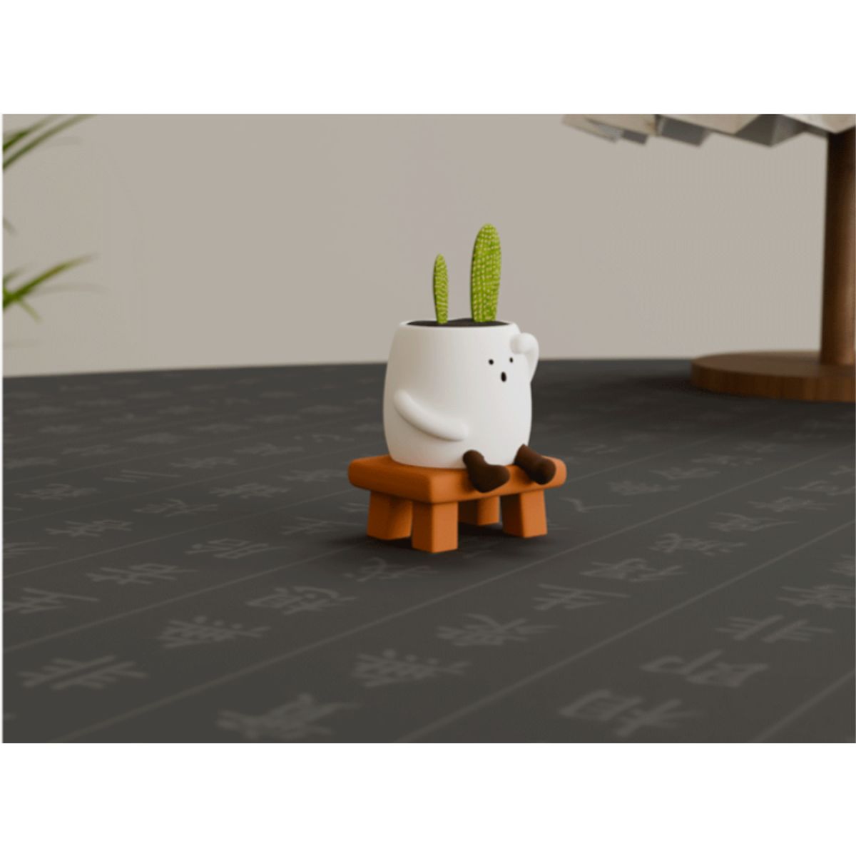 GENERICO - Adorable decoración de escritorio de pequeña maceta