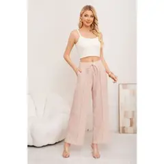LIKE SHOP - Pantalon Palazzo Mujer Verano Casual Pretina Alta Linea 3009