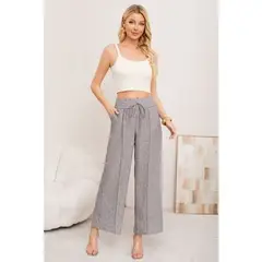 LIKE SHOP - Pantalon Palazzo Mujer Verano Casual Pretina Alta Linea 3009