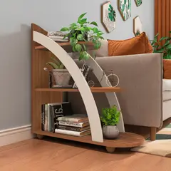 EXIT - Mesa Lateral 30x75x70 cm Marrón Beige - Andes