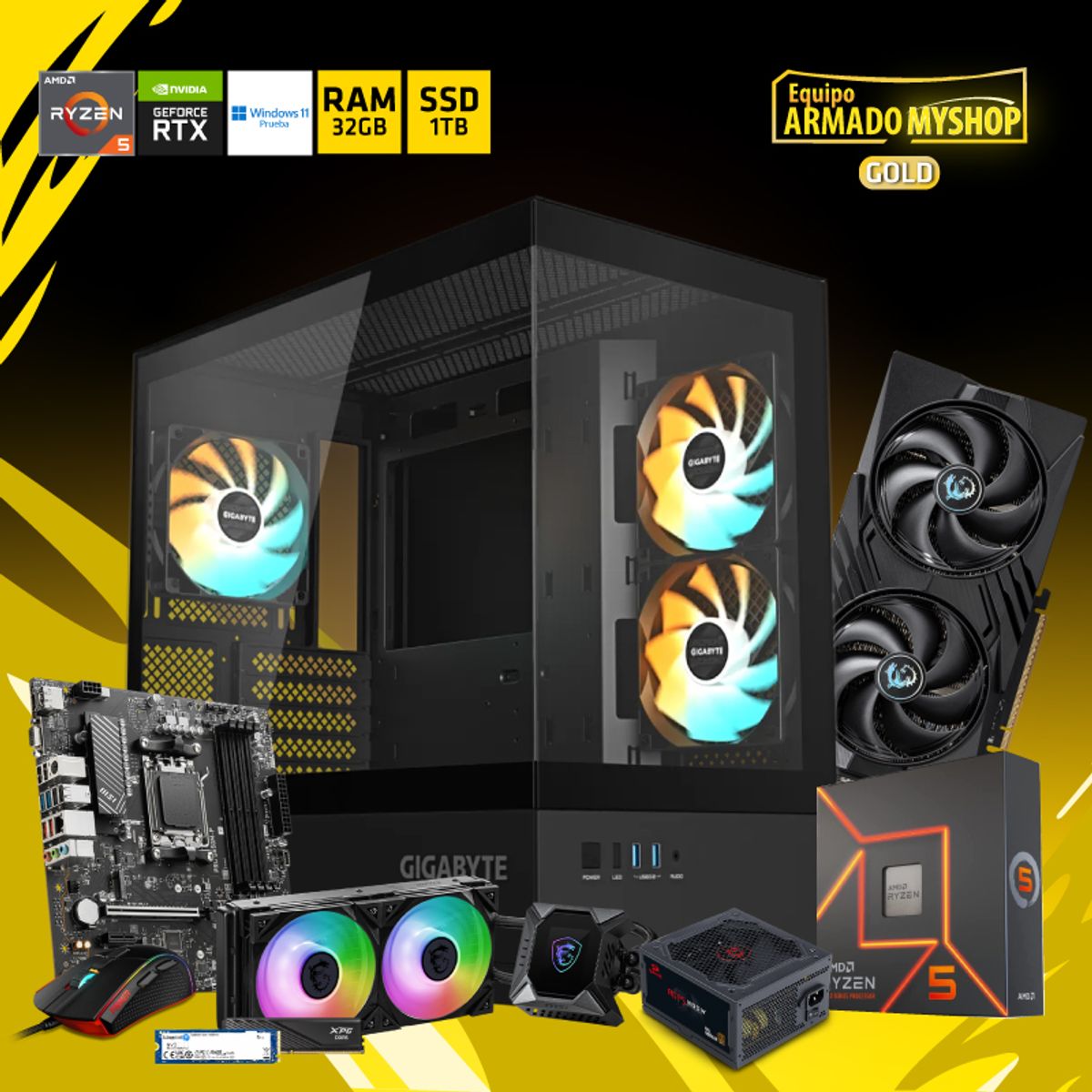 GENERICO - Pc Gamer Gold - Amd Ryzen 5 7600x - Msi B650m-p Pro