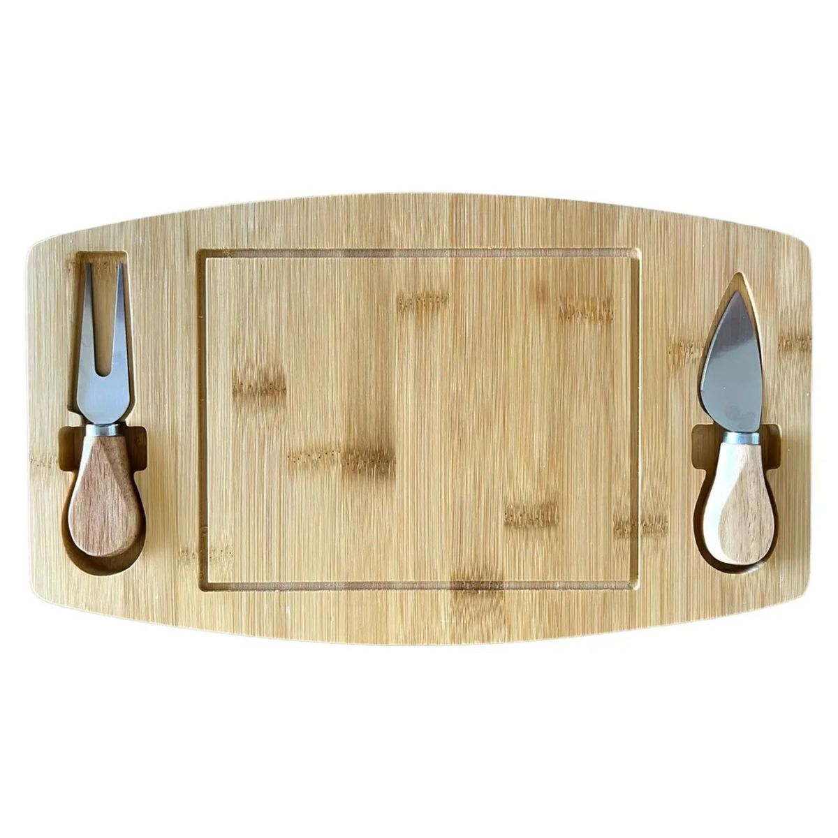 GENERICO - Tabla Picoteo Rectangular Madera Cuchillos Integrados