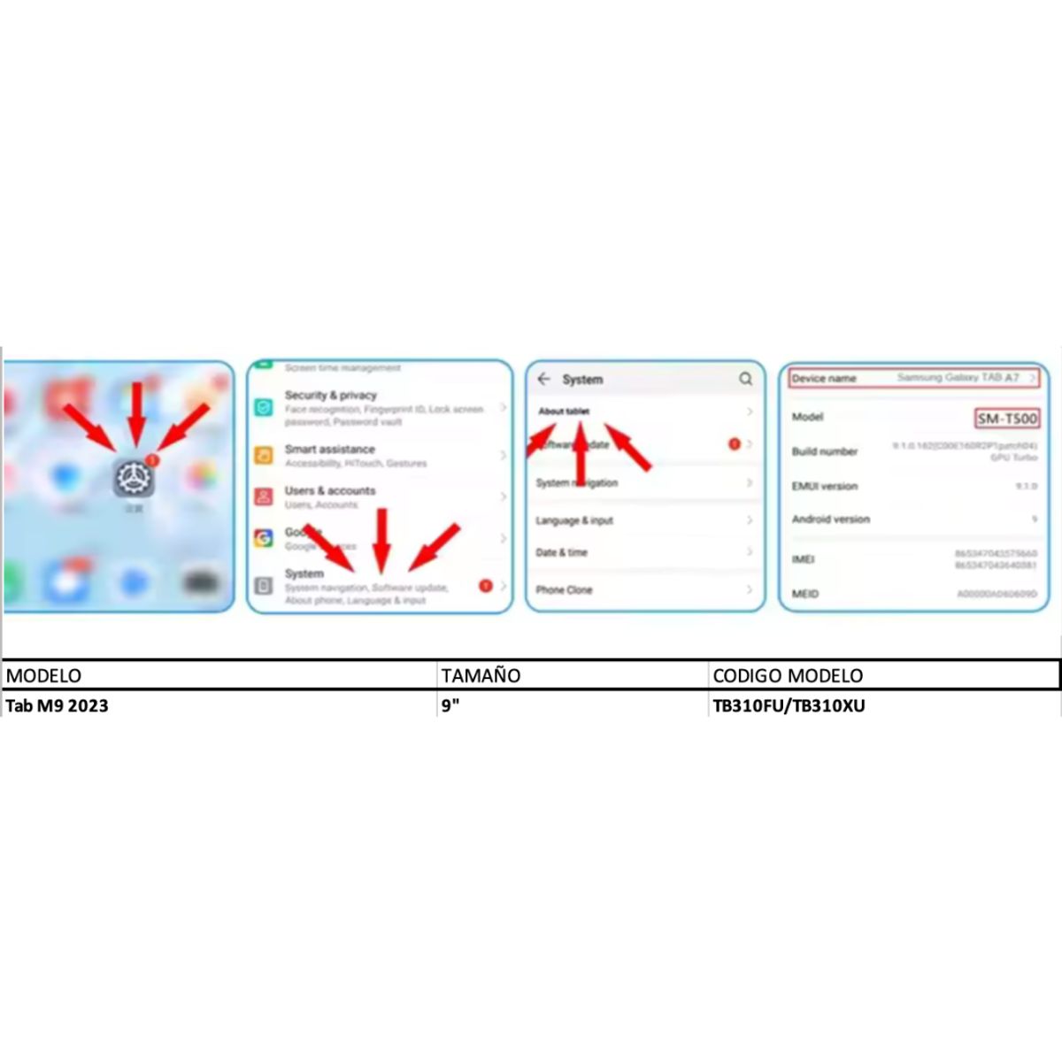 TECNOPALACE - Lámina de Vidrio para Lenovo Tab M9 2023