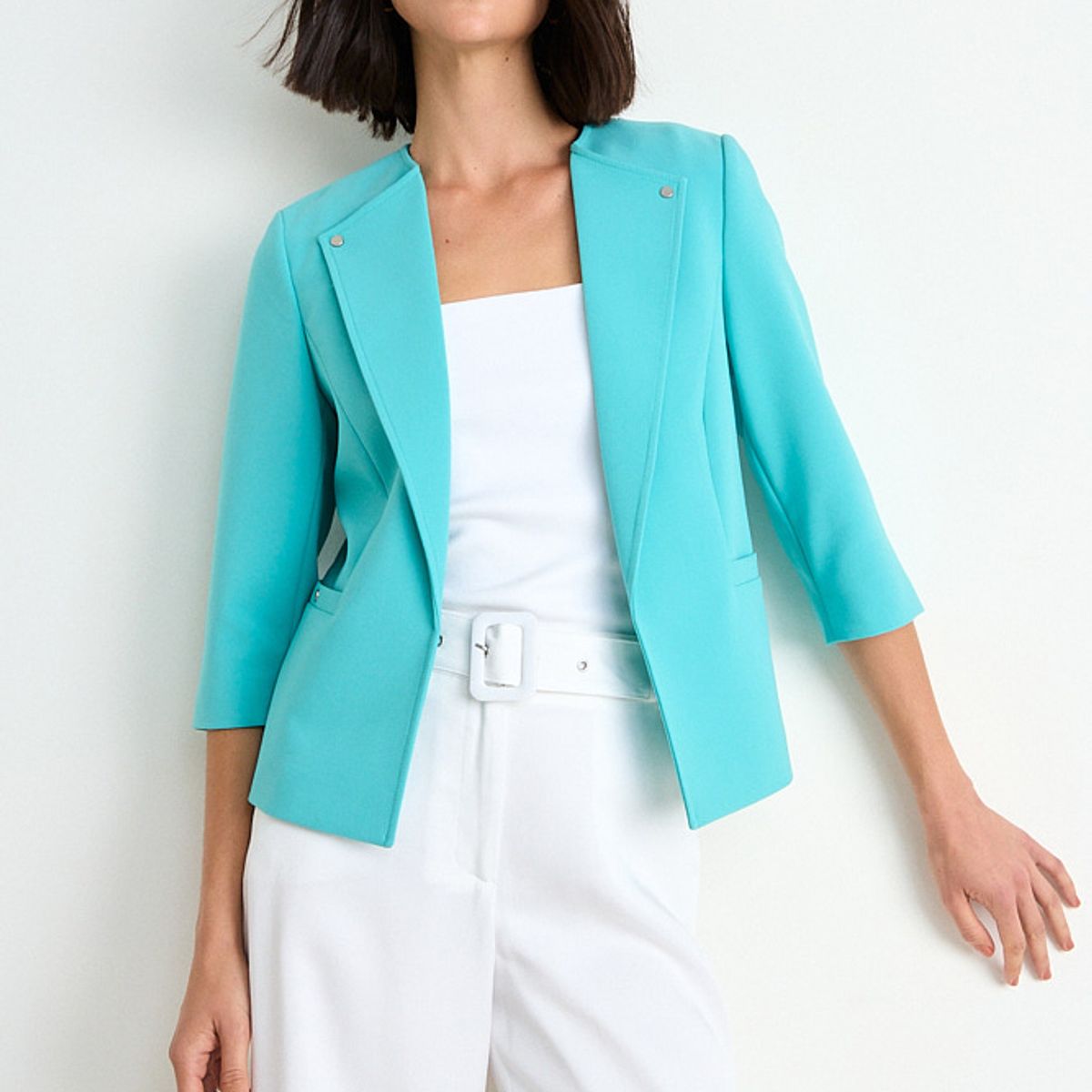 ASH - Blazer Liso Con Solapa Mujer Verde Cata Ash