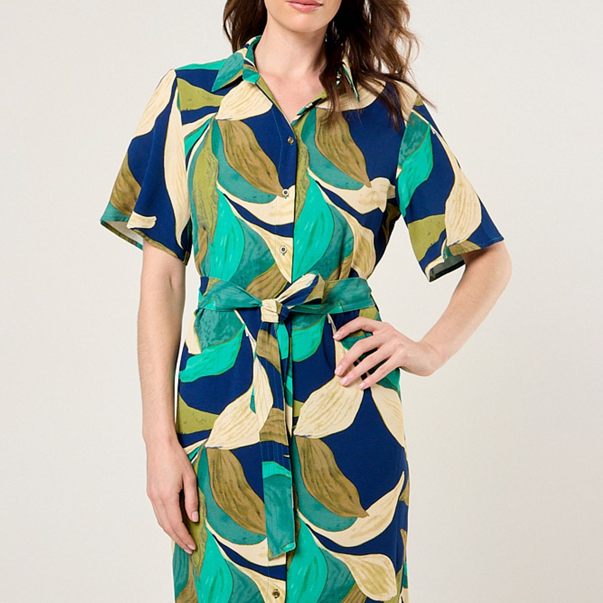 MA GRIFFE - Vestido Camisero De Fantasia Mujer Blanco Magriffe