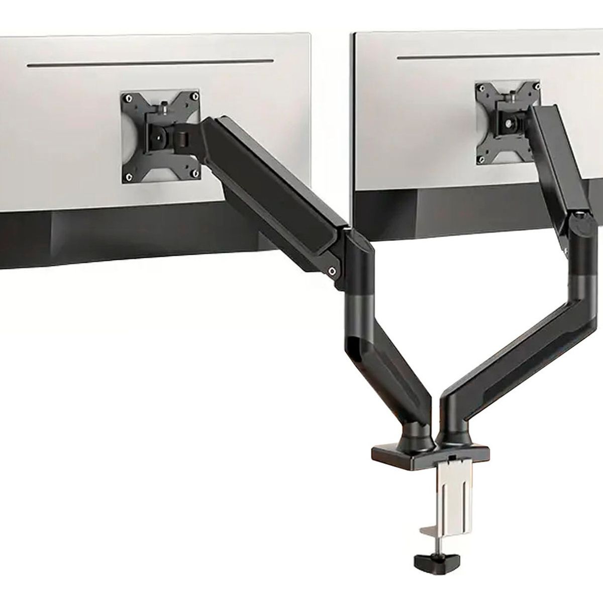 HOMEBRANDT - Soporte Doble Monitor A Gas Brazo Articulado De 17 A 32 Pulgadas