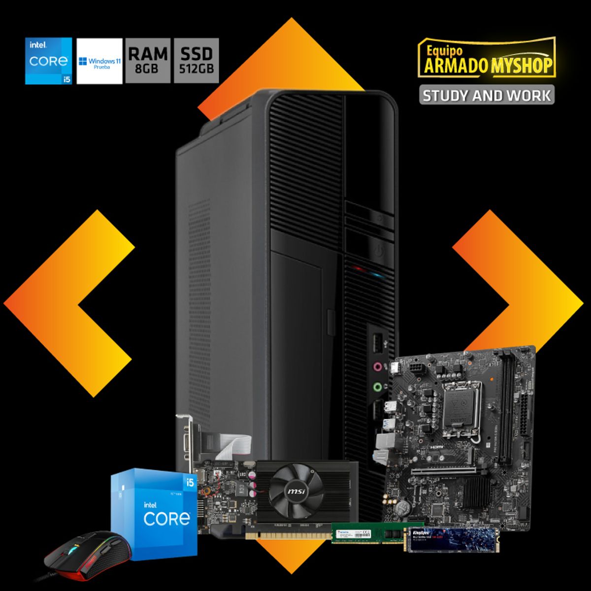 GENERICO - Pc Study And Work - Intel Core I5 12400f - Msi Pro H610m-s