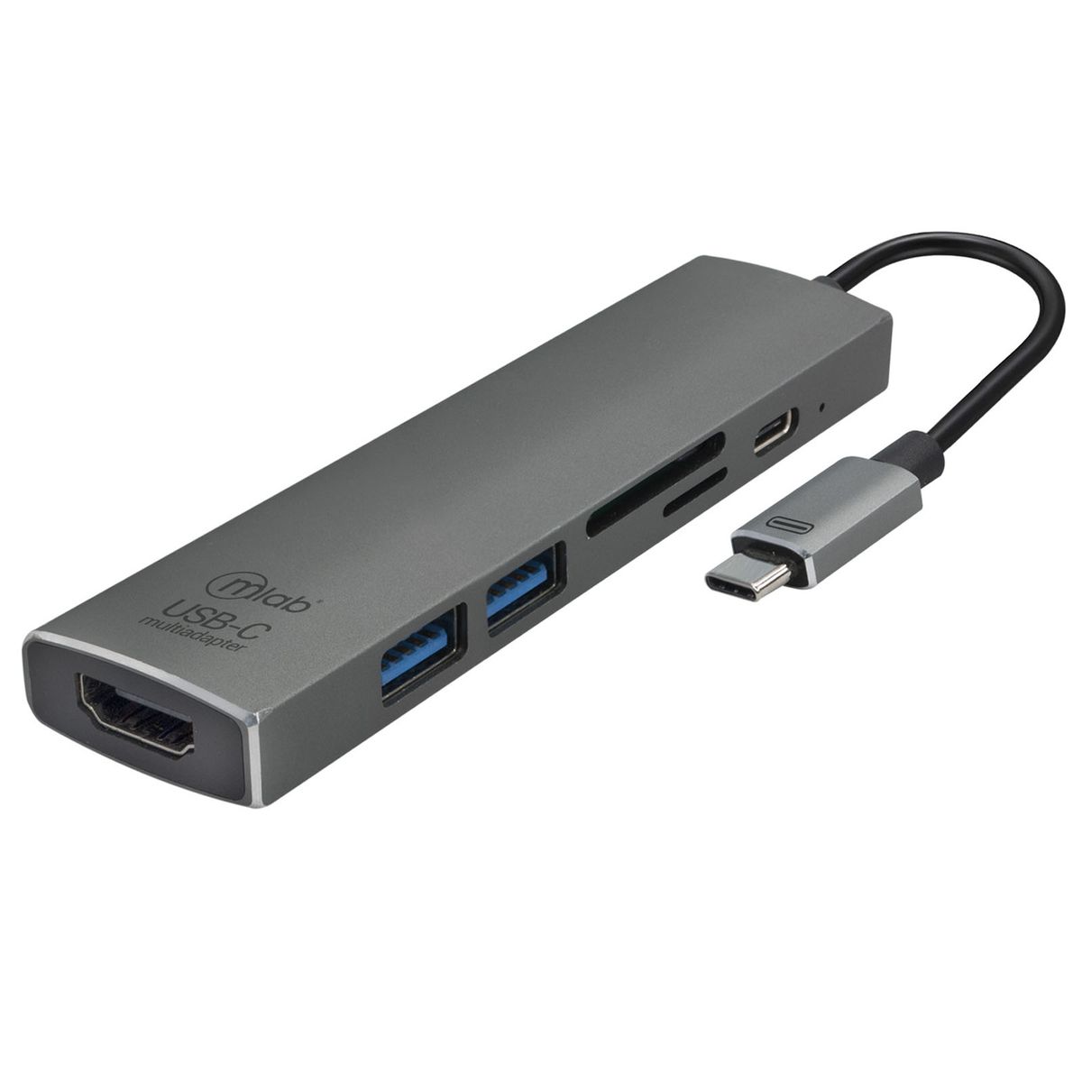 MICROLAB - Adaptador OTG USB-C 6 En 1 Microlab HDMI 4k+Usb30+SD+TF+PD