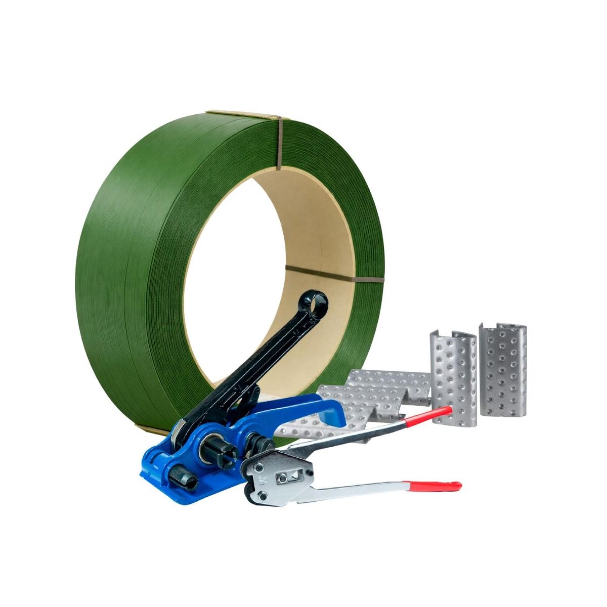 Zuncho Plástico PET 1/2" 12mm*0,5mm*2.400m + Kit Enzunchador, marca GENERICO - Foto Principal