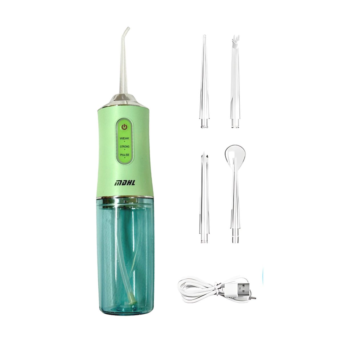 GENERICO - Irrigador Bucal Portátil USB – 3 Modos de Presión y 4 Boquillas