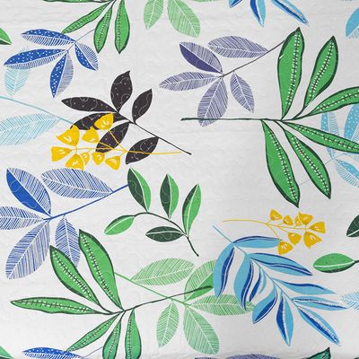 Imagen 2 del producto CUBRECAMA QUILT STITCHY ESTAMPADO RAMAS VERDES Y AZUL 1.5 PLAZA