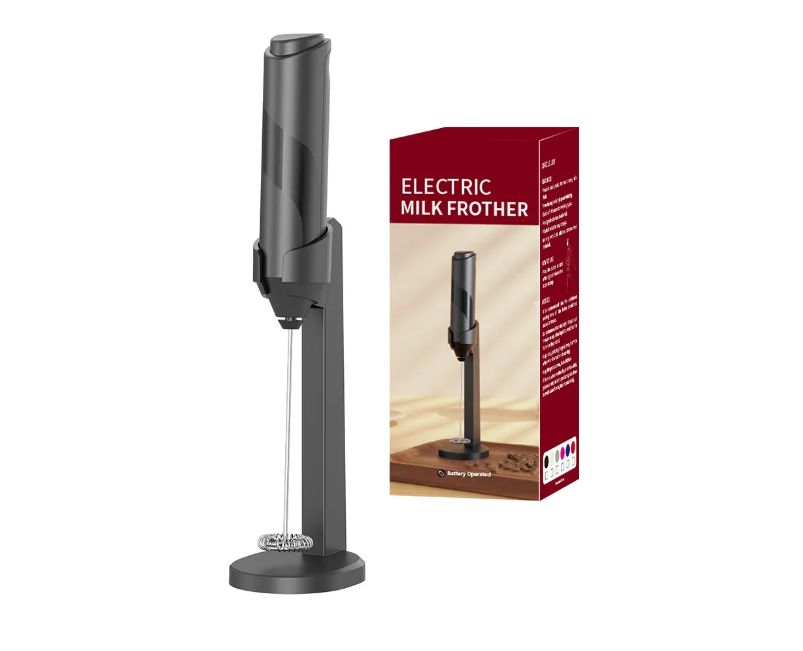 Batidor Espumador De Leche Eléctrico Con Base De Soporte