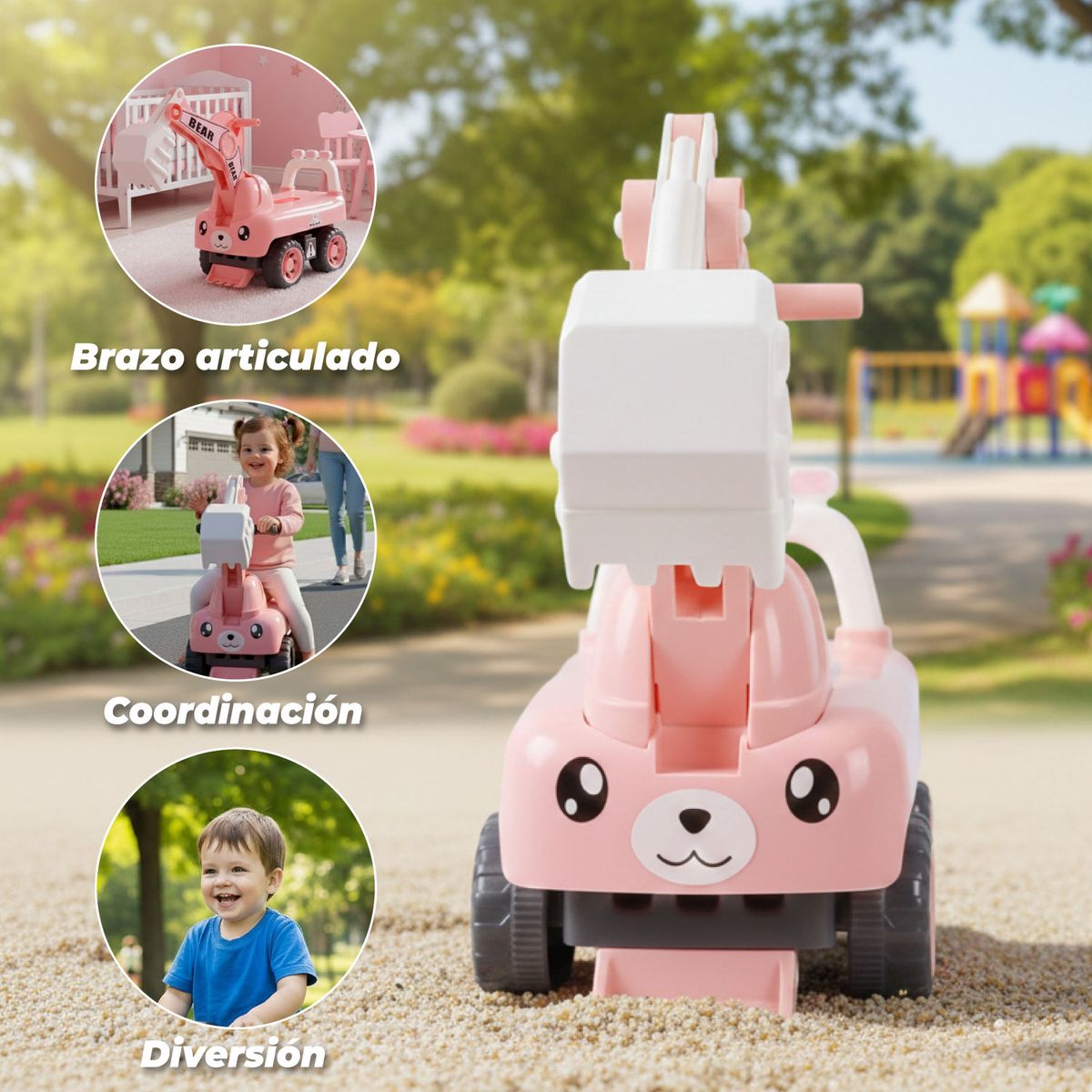 MON PETIT - Correpasillo Caminador Andador Excavadora Infantil Osito