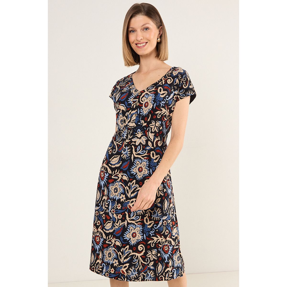 MA GRIFFE - Vestido Escote En V Mujer Azul Magriffe